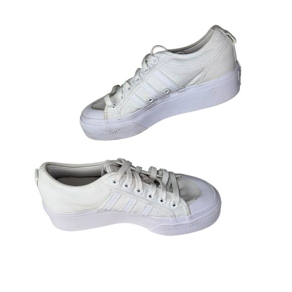 Adidas Nizza Platform Shoes Womens Size 7 Canvas Low Top Sneakers - Picture 3 of 6